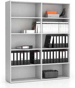 Regał biurowy wysoki LAYERS, 1582 x 400 x 1905, biały