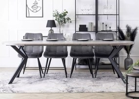 Okrągły stół Sorino z funkcją rozkładania 100-250 cm z blatem z płyty MDF i metalowymi nogami