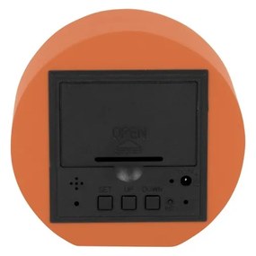 Karlsson 5981OR designerski zegar LED z alarmem pomarańczowy, średnica 9 cm