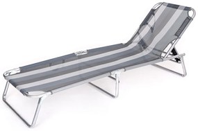 Happy Green Leżak plażowy Athina szary, 190 x 58 x 27 cm