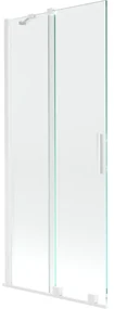 Mexen Velar parawan nawannowy 2-skrzydłowy rozsuwany 80 x 150 cm, transparent, biały - 896-080-000-01-20