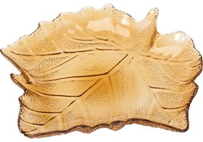 Taca szklana Liść 26,3 × 25,5 × 4 cm, brązowy