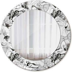 Lustro z nadrukiem dekoracyjne okrągłe Zwierzęta domowe koty