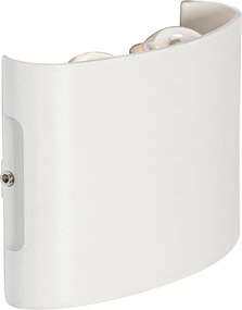 Lampa ścienna zewnętrzna biała w komplecie z LED 4-światłowa IP54 - Silly