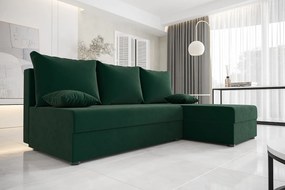 BEDNATE narożnik HEWLET L Itaka 10 prawa ciemnozielony z funkcją spania