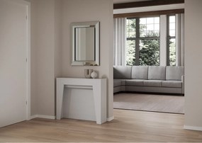 Konsola rozkładana 90x25/211 cm Anea Frassino biała wewnętrzne przedłużenia