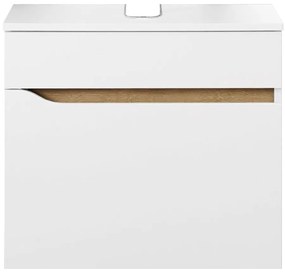Biała niska wisząca szafka bez umywalki 60x53 cm Set 857 – Pelipal