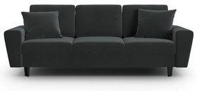 Ciemnoszara aksamitna rozkładana/ze schowkiem sofa 235 cm Kyoto – Cosmopolitan Design