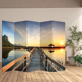 Parawan - Drewniane molo (210x170 cm)