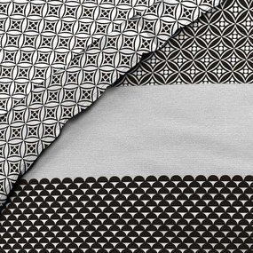 Czarno-biała bawełniana pościel dwuosobowa z prześcieradłem/6-częściowa 240x220 cm Meiko – douceur d'intérieur