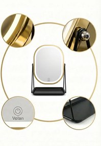 Lusterko Do Makijażu PREMIUM METALOWE Kosmetyczne PODŚWIETLANE LED | VOLAN