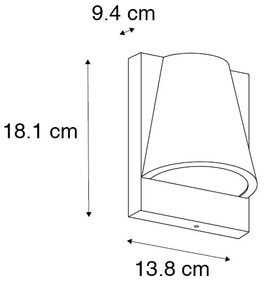 Zewnetrzna Kinkiet / Lampa scienna zewnętrzny czarny IP44 z czujnikiem ruchu - FemkePrzemysłowy Oswietlenie zewnetrzne