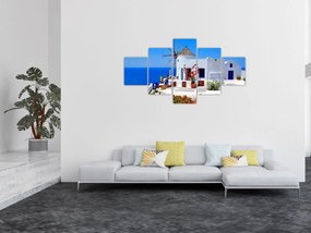 Obraz - Mały dom w Grecji (125x70 cm)