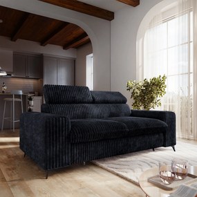 Masseno Sofa BENETE z funkcją spania - Czarny - TILIA 100