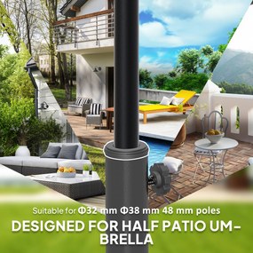 Podstawa do parasola Outsunny z betonu, półokrągła, uchwyt na parasol, ciężarek dla parasola 34/38/48mm