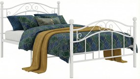 Łóżko metalowe białe w stylu industrialnym 90x200 cm B7-A66