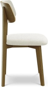 Kremowe krzesło z litego drewna Niu – Makamii
