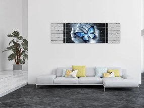 Obraz - Motyl na ścianie (170x50 cm)