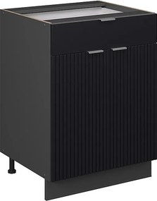 Szafka dolna do kuchni czarne paski 60x51.6x82 fame-line