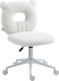 HOMCOM Fotel biurowy regulowany ergonomiczny obrotowy biały elegancki design | Aosom PL
