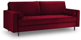 Czerwona aksamitna sofa Milo Casa Santo, 219 cm