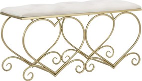 Ławka Serce 3, Złoto, 105x37,5x51,5 cm, Kendra Home