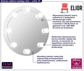 Wiszące srebrne lustro z oświetleniem LED 70cm Z9-M02