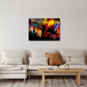 Obraz na szkle - Kolorowa abstrakcja miasta (70x50 cm)