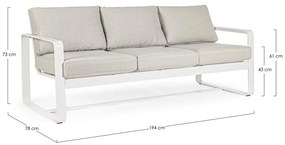 Biała aluminiowa sofa ogrodowa Merrigan – Bizzotto