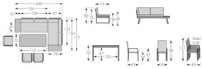EXPERT PLUS AVERSA TEAK - 6-częściowy aluminiowy zestaw ogrodowy