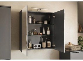 Antracytowa wisząca/z lustrem szafka łazienkowa 60x71 cm Arcena – Germania
