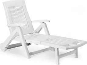 Leżak ogrodowy ZIRCONE, 72×195×101 cm, biały I.P.A.E-Progarden