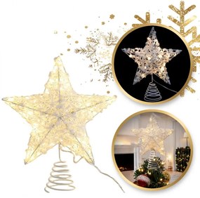 LED świetlna gwiazda na choinkę WHITE STAR 25 cm, biała