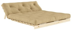 Żółta rozkładana sofa 160 cm Roots – Karup Design