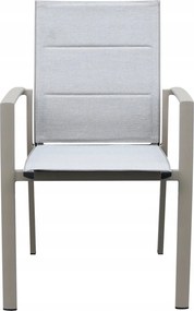 Krzesło ogrodowe aluminiowe beżowe 56x65x88 komfortowe wytrzymałe tarasowe