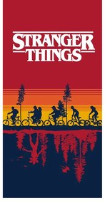 Czerwony bawełniany ręcznik dziecięcy 70x140 cm Stranger Things – Jerry Fabrics