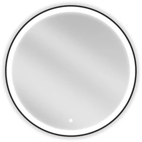 Mexen Esso lustro łazienkowe podświetlane, okragłe 80 cm, LED 6000K, antypara, rama czarna - 9825-080-080-611-70
