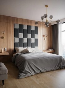 Zestaw 24 paneli tapicerowanych QUADRATTA 180x180 jasnoszary/ciemnoszary ELTAP