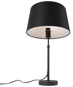 Lampa stołowa regulowana czarna klosz lniany czarny 35cm - Parte Nowoczesny Oswietlenie wewnetrzne