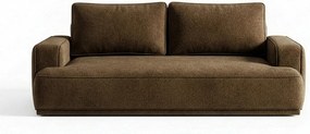 Sofa z Funkcją Spania CAMELIA Brązowa Boucle Nowoczesna