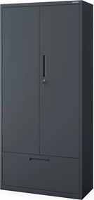 Szafa modułowa metalowa wielofunkcyjna z szufladą wysoką antracytowa MEGAN 1950 x 900 x 400 mm