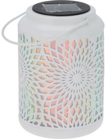 Lampa solarna LED Mandala biała, 18 cm, ciepłabiel