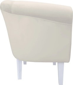Fotel Milo tkanina Welur wygodny fotel tapicerowany do salonu i sypialni : Kolor nogi - Biała, Kolor tkaniny - VELVET - MG50, Wysokość nogi - 20 cm