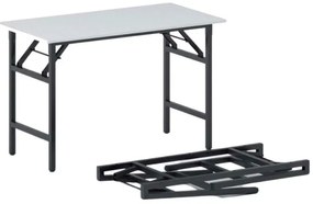 Stół konferencyjny FAST READY, 120x60 cm, czarna podstawa, biały