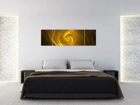 Obraz abstrakcyjnej żółtej spirali (170x50 cm)