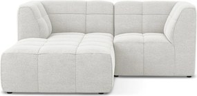 Biały narożnik z materiału bouclé (lewostronny/z szezlongiem) Aloha – Makamii