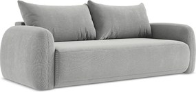 Kanapa 3-osobowa z funkcją spania - z tkaniny strukturalnej - jasny szary - HALE