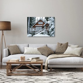 Obraz na szkle - Drewniany domek (70x50 cm)