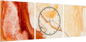 Obraz - Malarstwo abstrakcyjne (z zegarem) (90x30 cm)