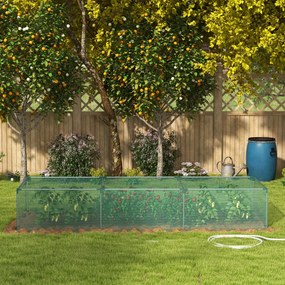 Outsunny Siatka Ogrodowa 125x373m z Drzwiami na Zamek Błyskawiczny Ochrona Przed Owadami Zielona | Aosom PL